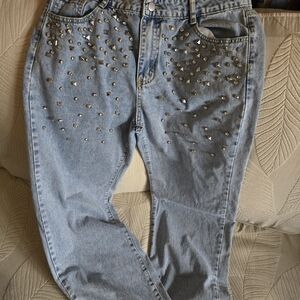 Studded Light Blue Jeans